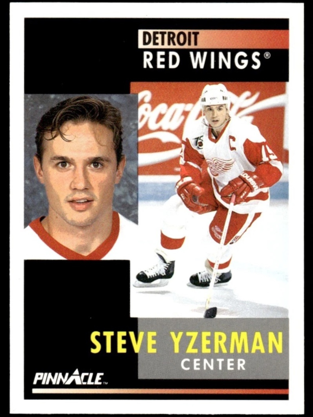Steve Yzerman 1991/92 Pinnacle Detroit Red Wings Hockey Card